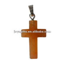 Colgante rojo de la cruz de Jesús del Aventurine de la moda